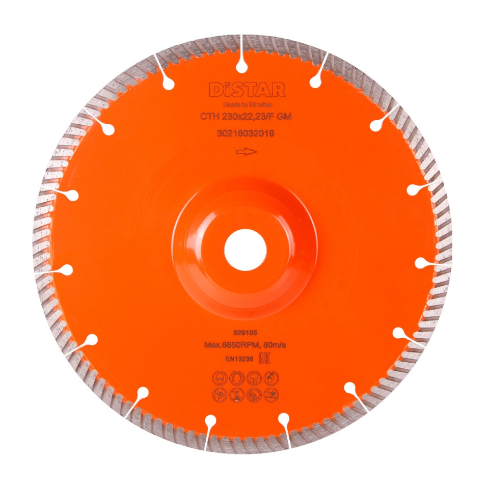 Диск алмазный Distar с фланцем для гранита 230х22,23 мм Turbo LASER F (30216032019)
