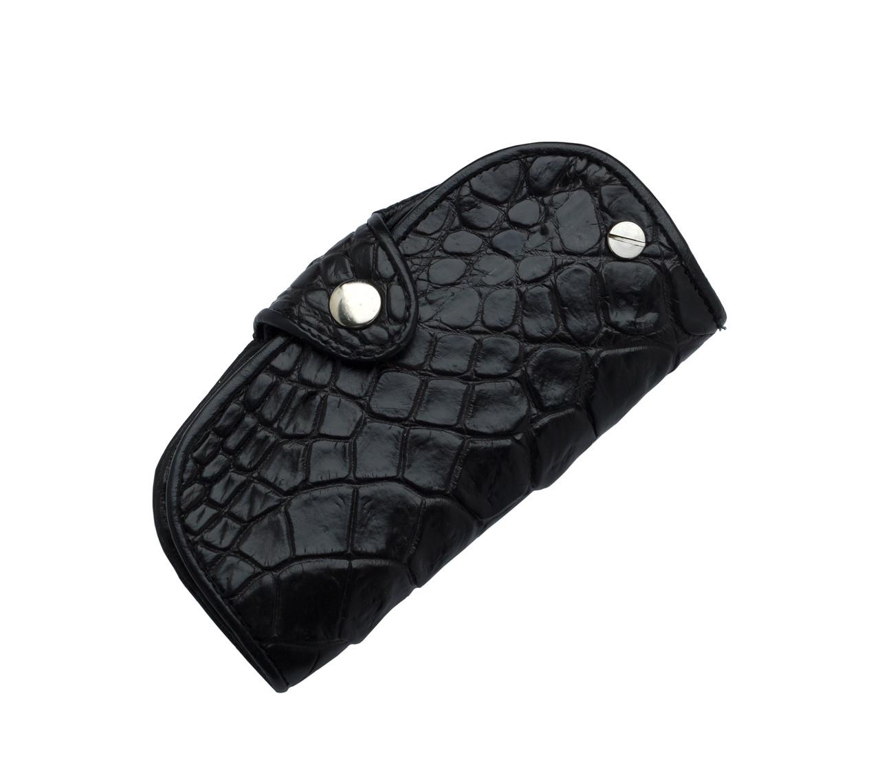 Ключница из кожи крокодила Черный (ck02)