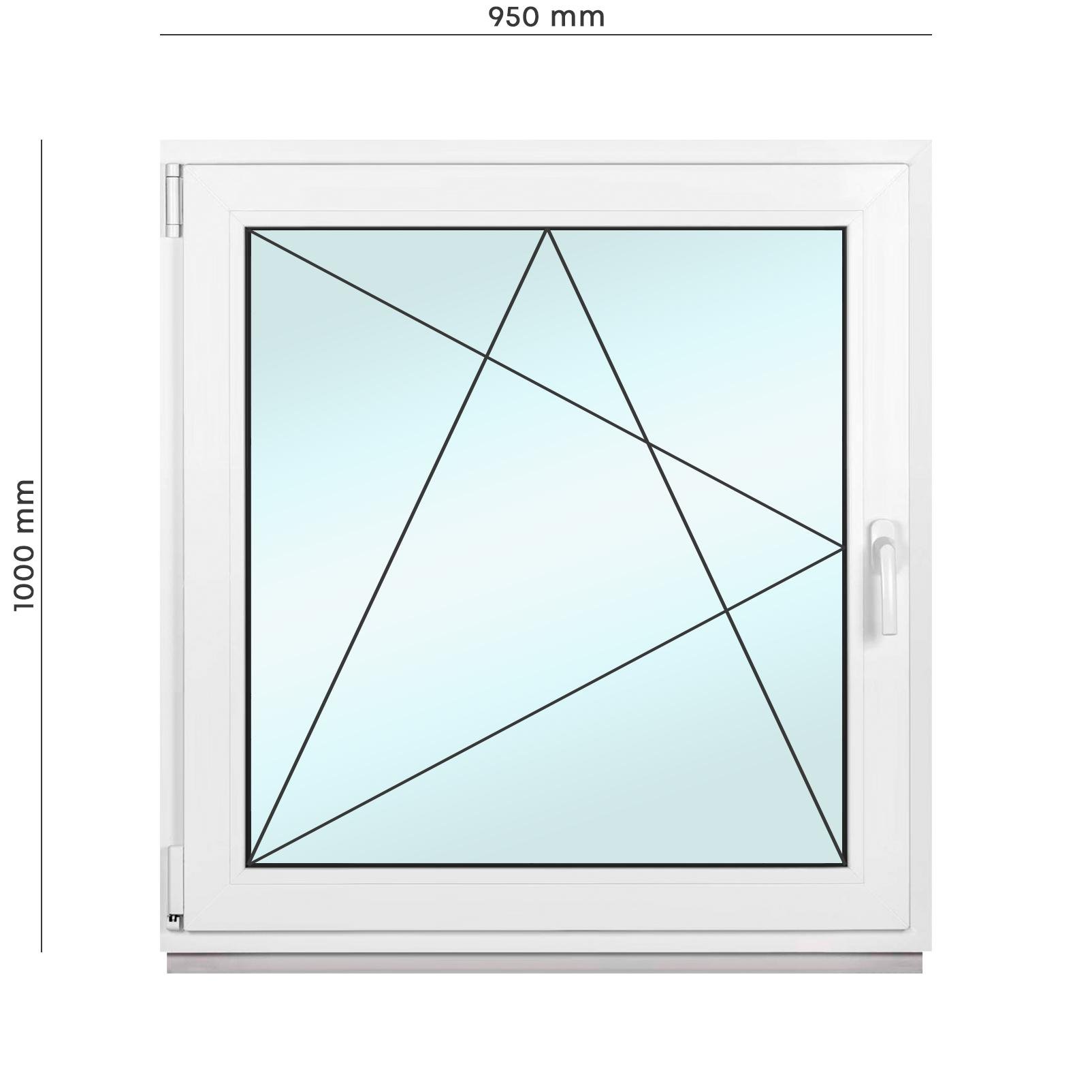 Окно металлопластиковое Framex поворотно-откидное с левым открытием 950х1000 мм Белый - фото 2