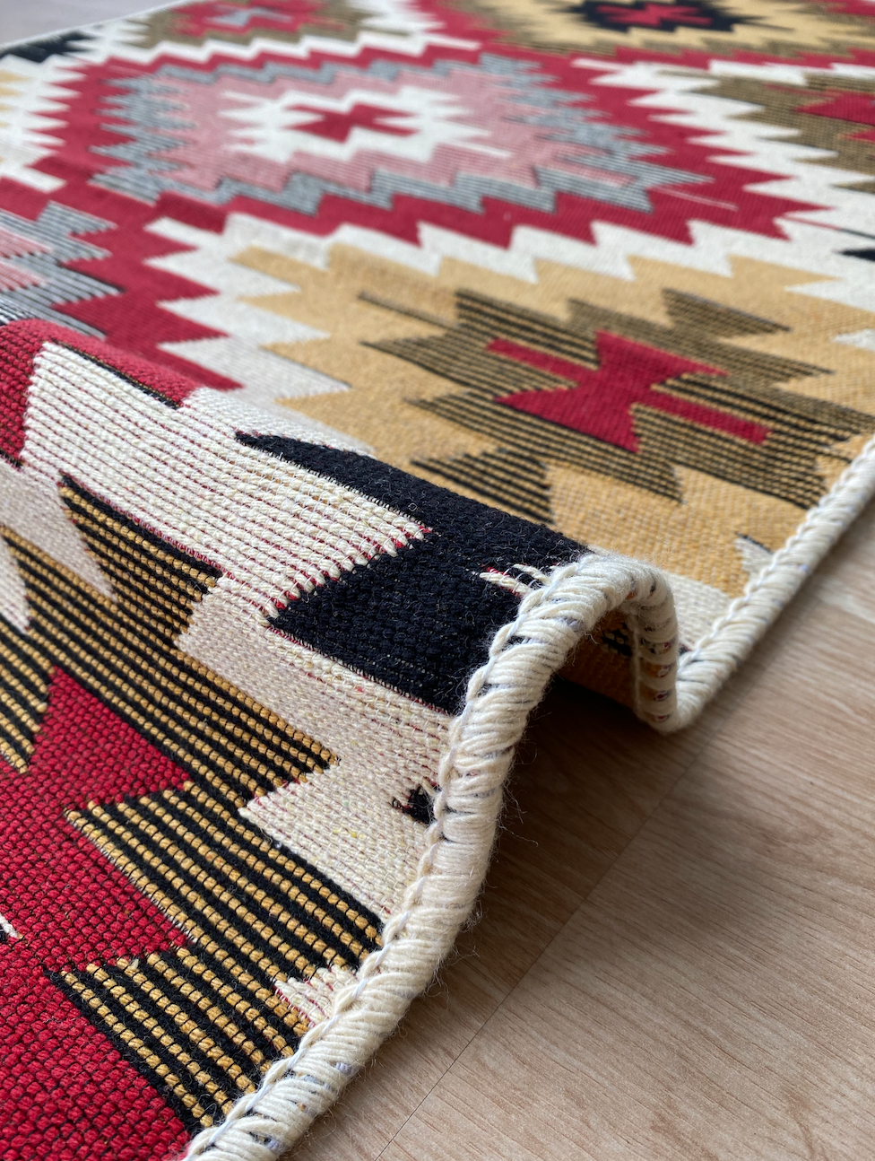 Коврик плетеный двухсторонний Shana Zummi 80x200 см Красный - фото 8