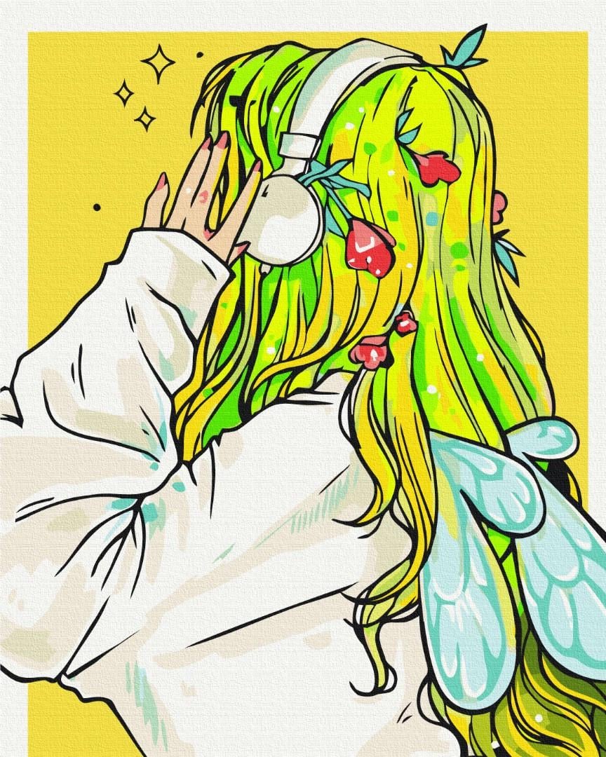 Картина по номерам BrushMe BS53520 Playlist феи с флуоресцентной краской 40х50 см (1789538197)