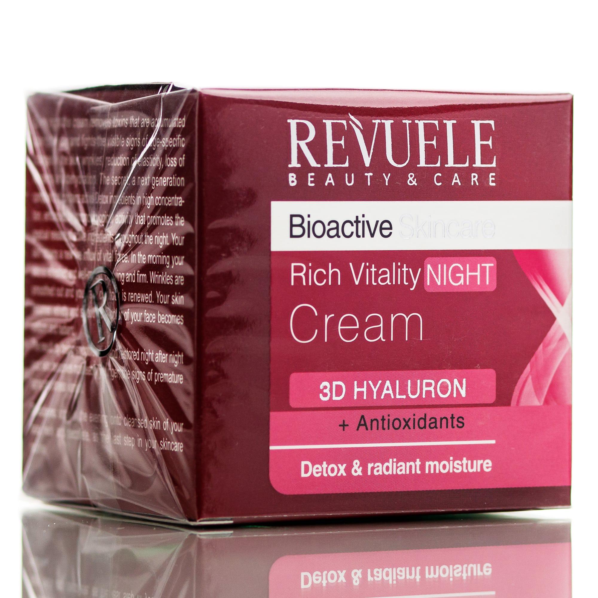 Крем насыщенный ночной с гиалуроновой кислотой Revuele Bioactive Skincare 3D Hyaluron Rich Vitality Night Cream 50 мл - фото 1