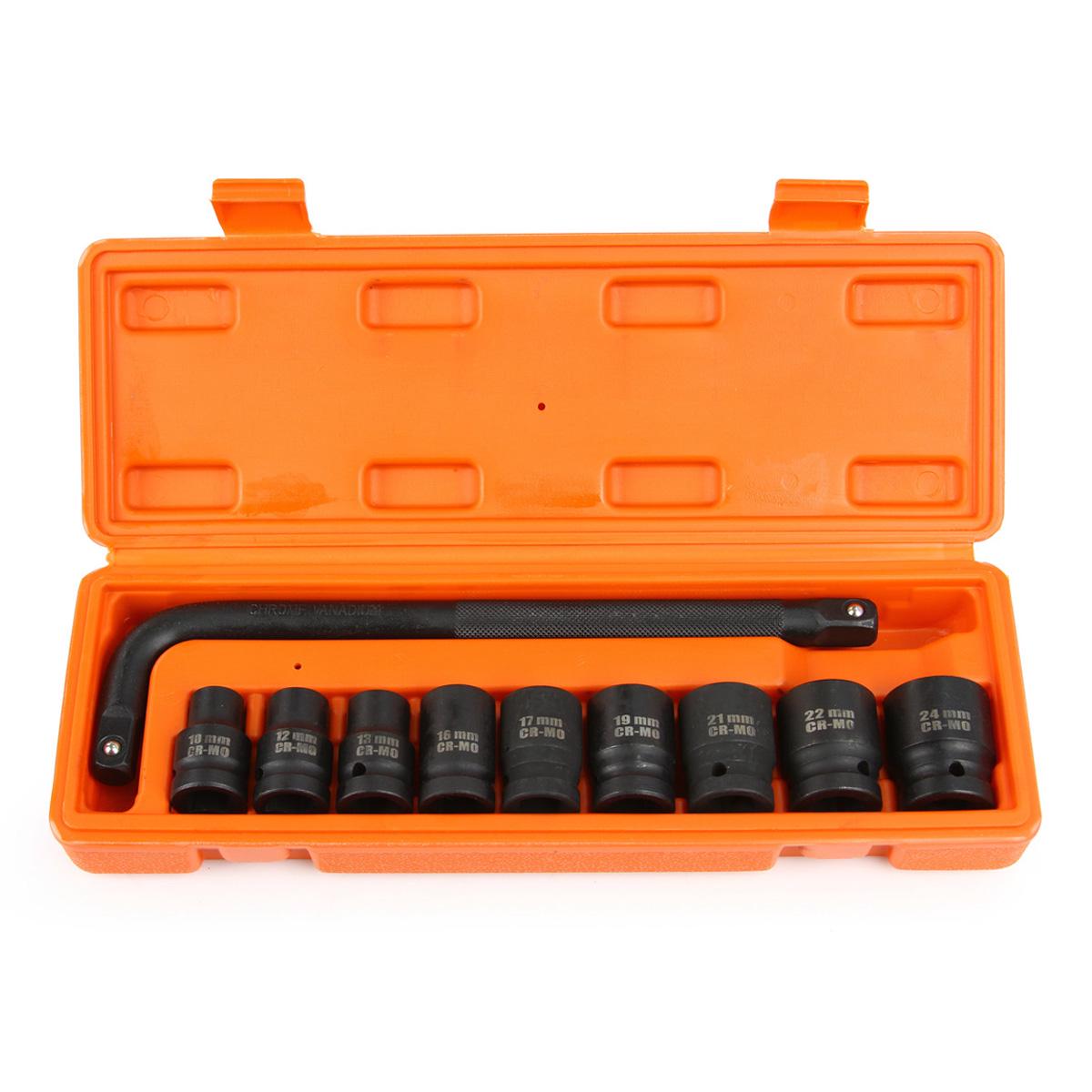 Набор головок торцевых Mar-Pol M58235 в пластиковом кейсе 10-24 мм 10 шт.