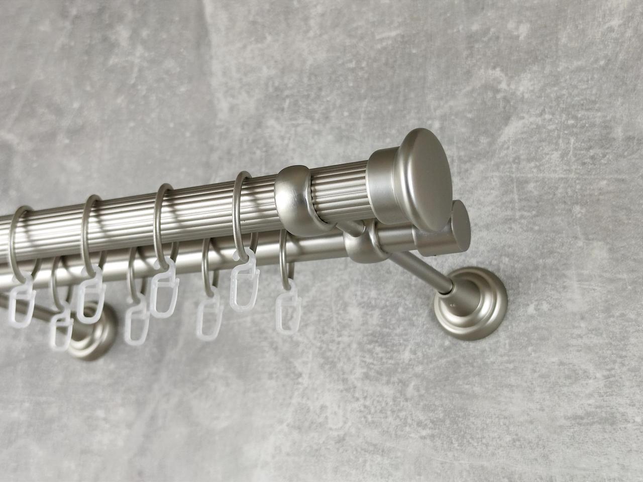 Карниз MStyle металлический для штор двухрядный Дуо 25/19 мм рифленый 300 см Сатин (5021067)