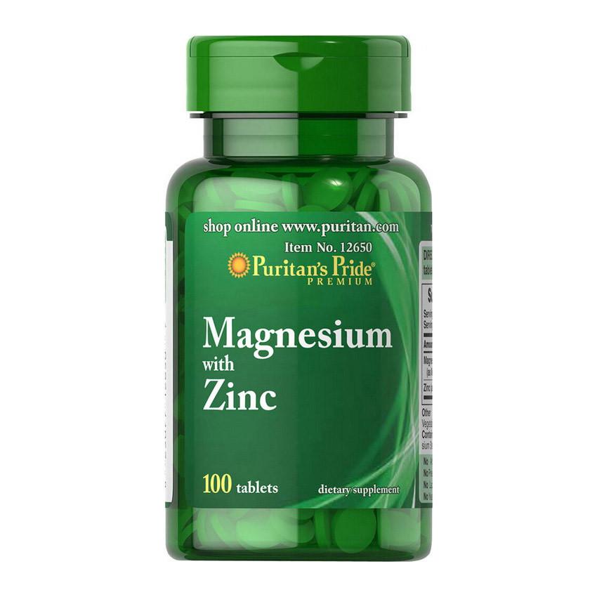 Цинк і магній Puritan's Pride Magnesium with Zinc 100 капс. (08823-01)