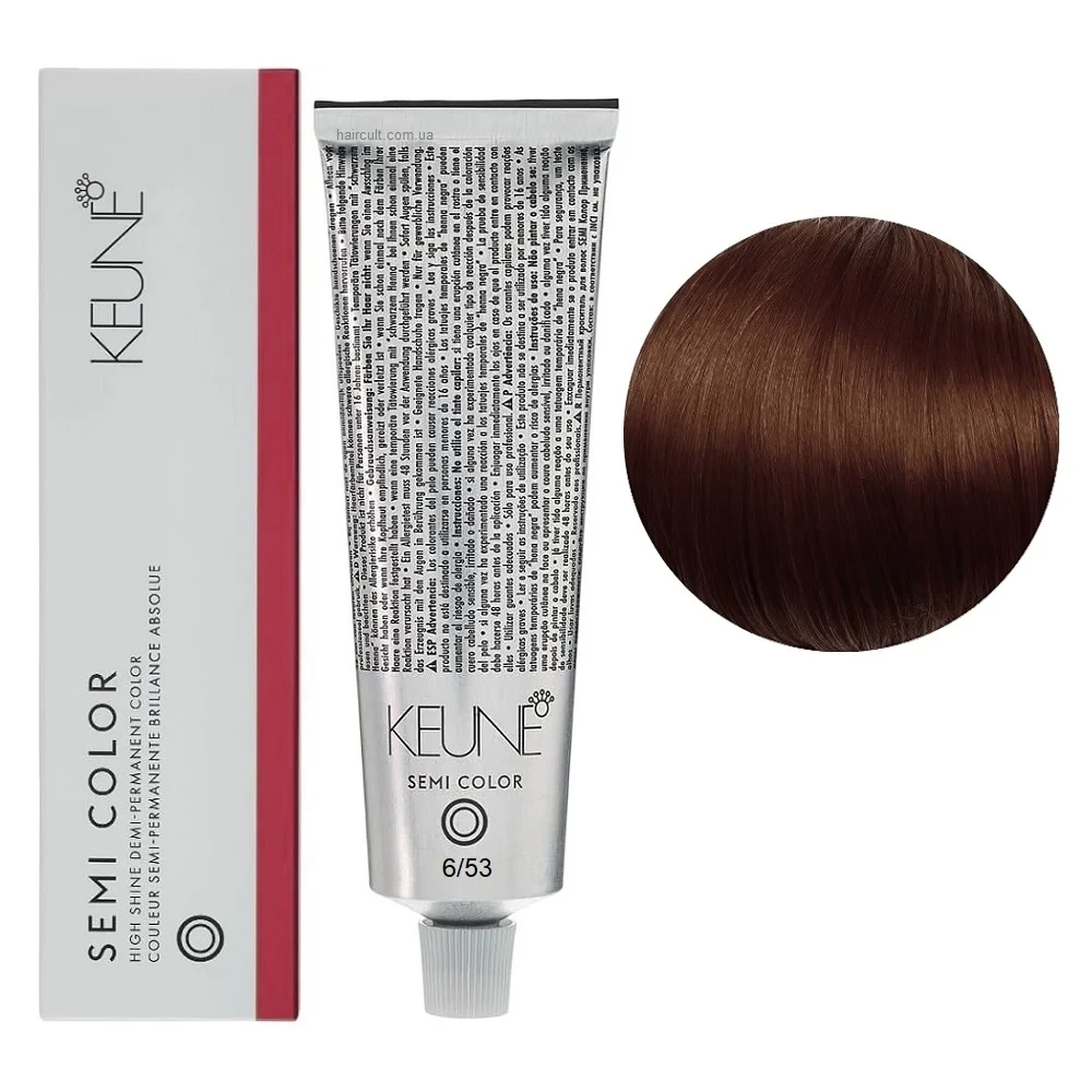 Краска тонирующая безаммиачная для волос Keune Semi Color 6.53 Dark Chestnut Blonde 60 мл