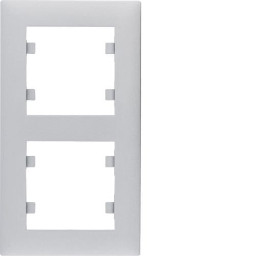 Рамка двухместная вертикальная Hager Lumina Intens Серебряный (WL5622)