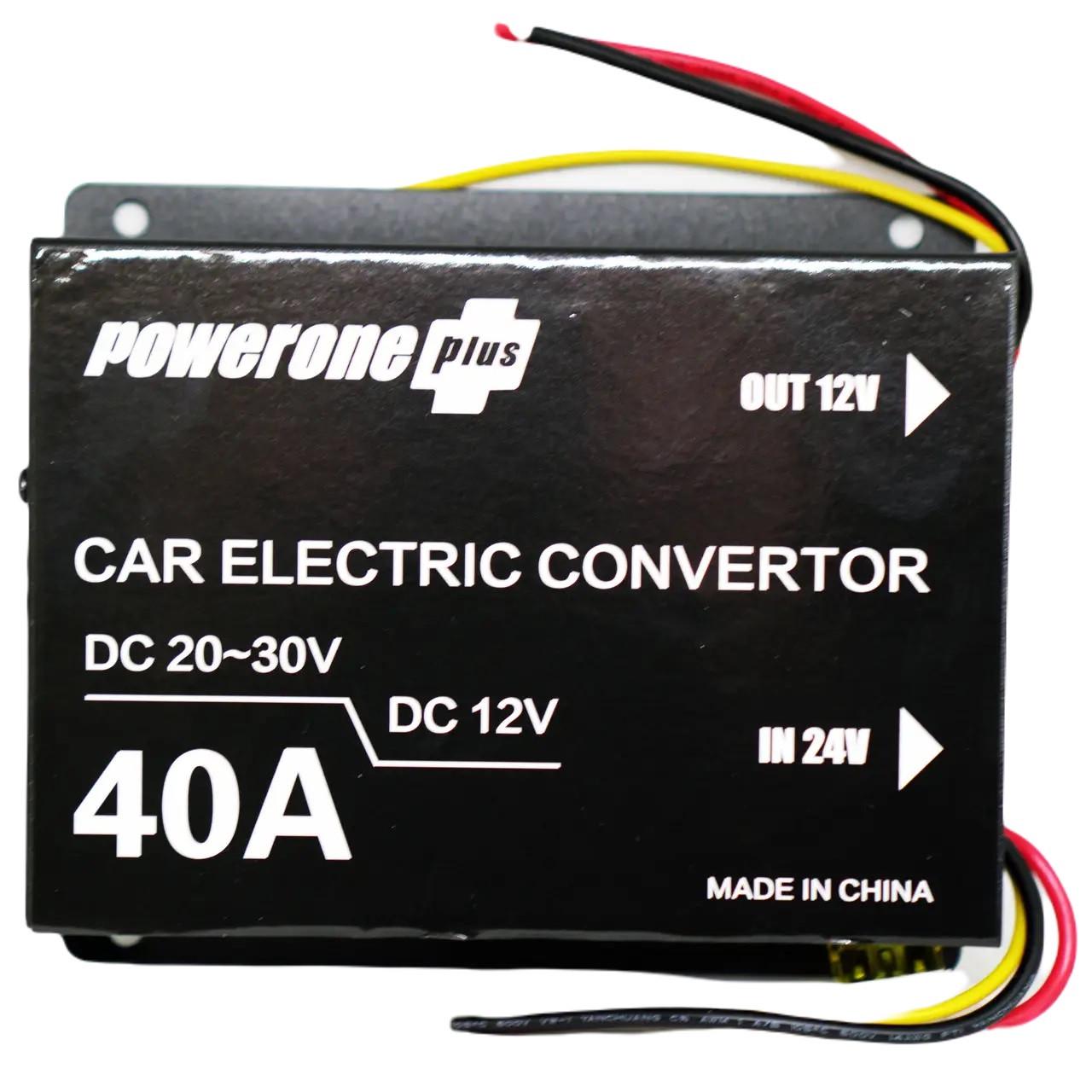 Перетворювач напруги автомобільний PowerOne 24 В 12 В 40 A Black (3_06398) - фото 1 Перетворювач напруги автомобільний PowerOne 24 В 12 В 40 A Black (3_06398) - фото 1