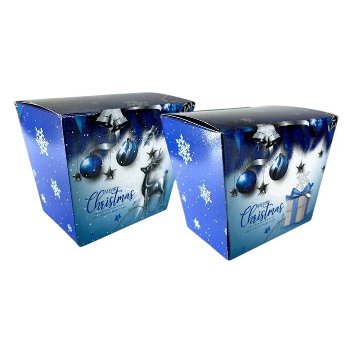 Набор картонных коробок Новогодние Счастливого Рождества самосборные для подарка 16х10х13,5 см 2 шт. (BT-1403)