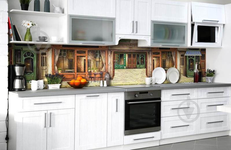 Скинали на кухню Zatarga «Кафе без посетителей» 600х2500 мм виниловая 3Д наклейка кухонный фартук