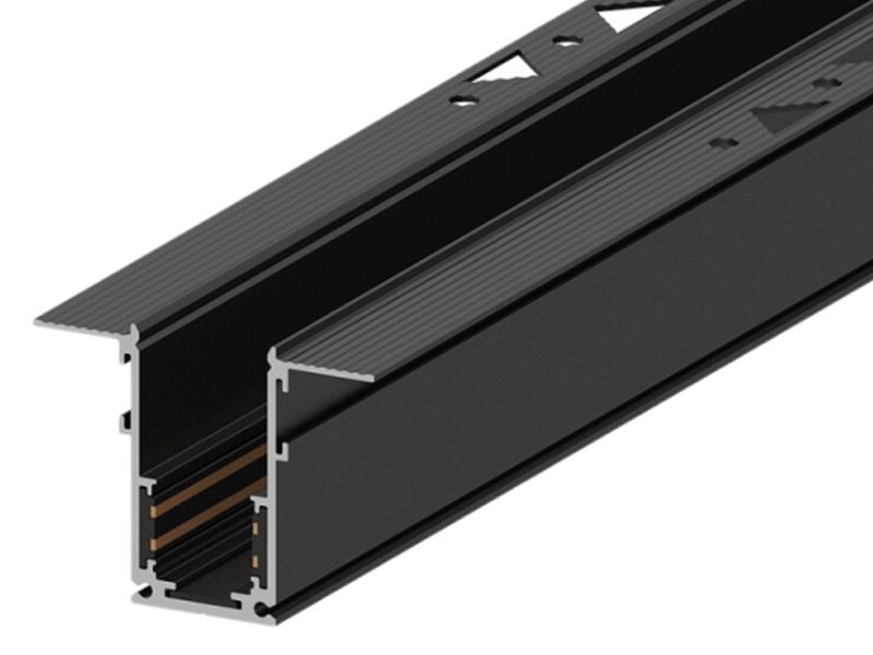 Шинопровід вбудованний Ardero для низьковольтних трекових світильників 2 м Чорний (CABM1002)