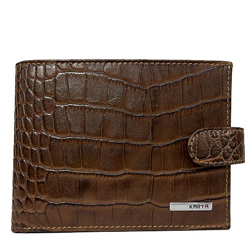 Портмоне мужское из натуральной кожи тиснение под крокодил Karya Рыжий (0983-61)