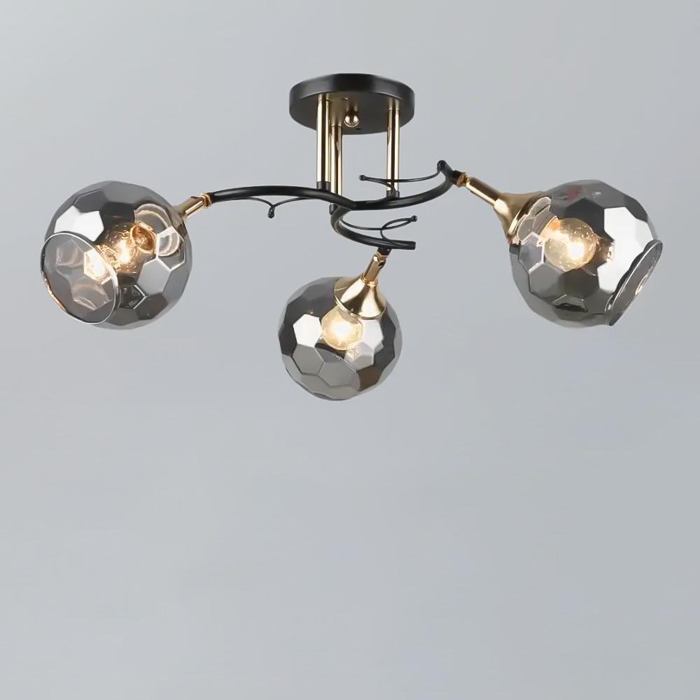 Люстра стельова Light House SR-19352/3 COFFEE-FGD E27 600х240 мм Кавовий/Золотий
