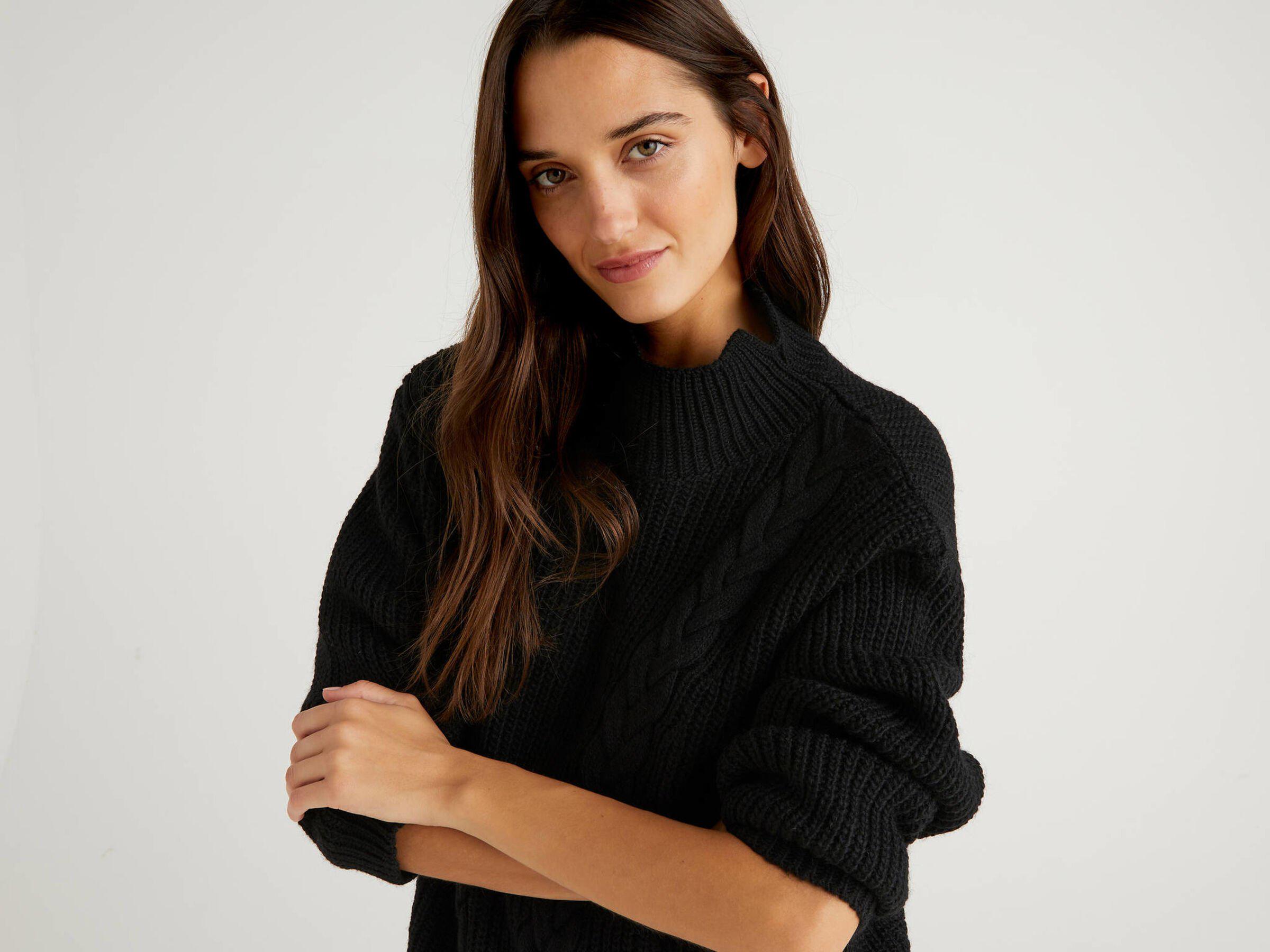 Светр жіночий Benetton 108yd2562 M Чорний - фото 3