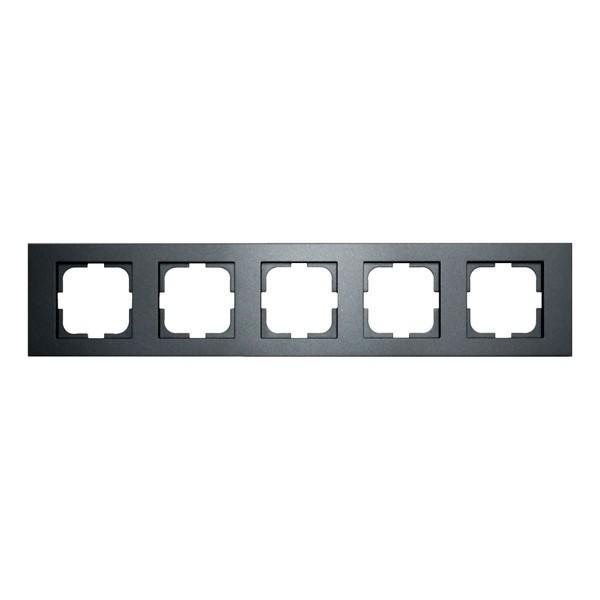 Рамка Ovivo Grano на 5 мест универсальная Антрацит (400-130000-250)