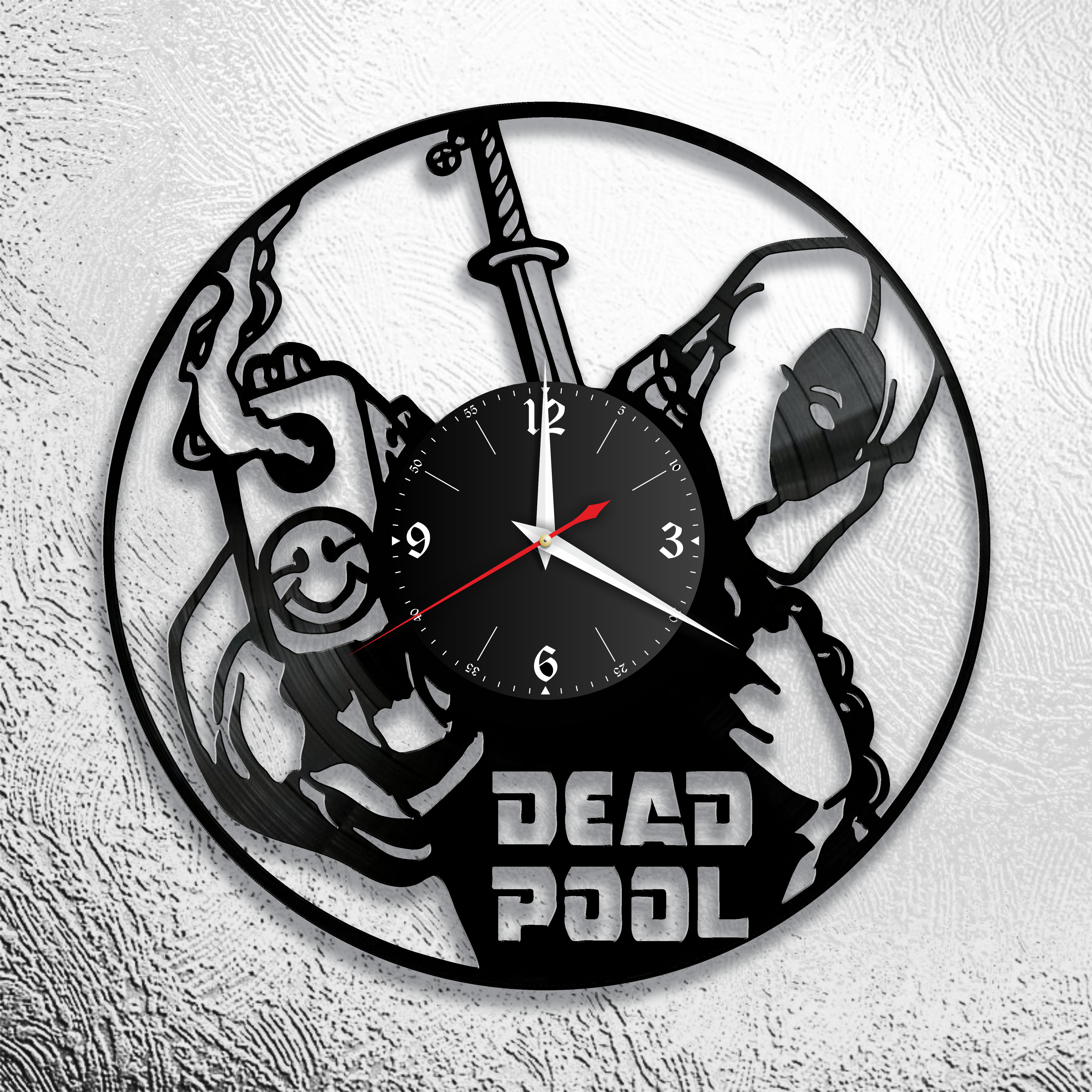 Часы настенные Deadpool 0805 из виниловой пластинки