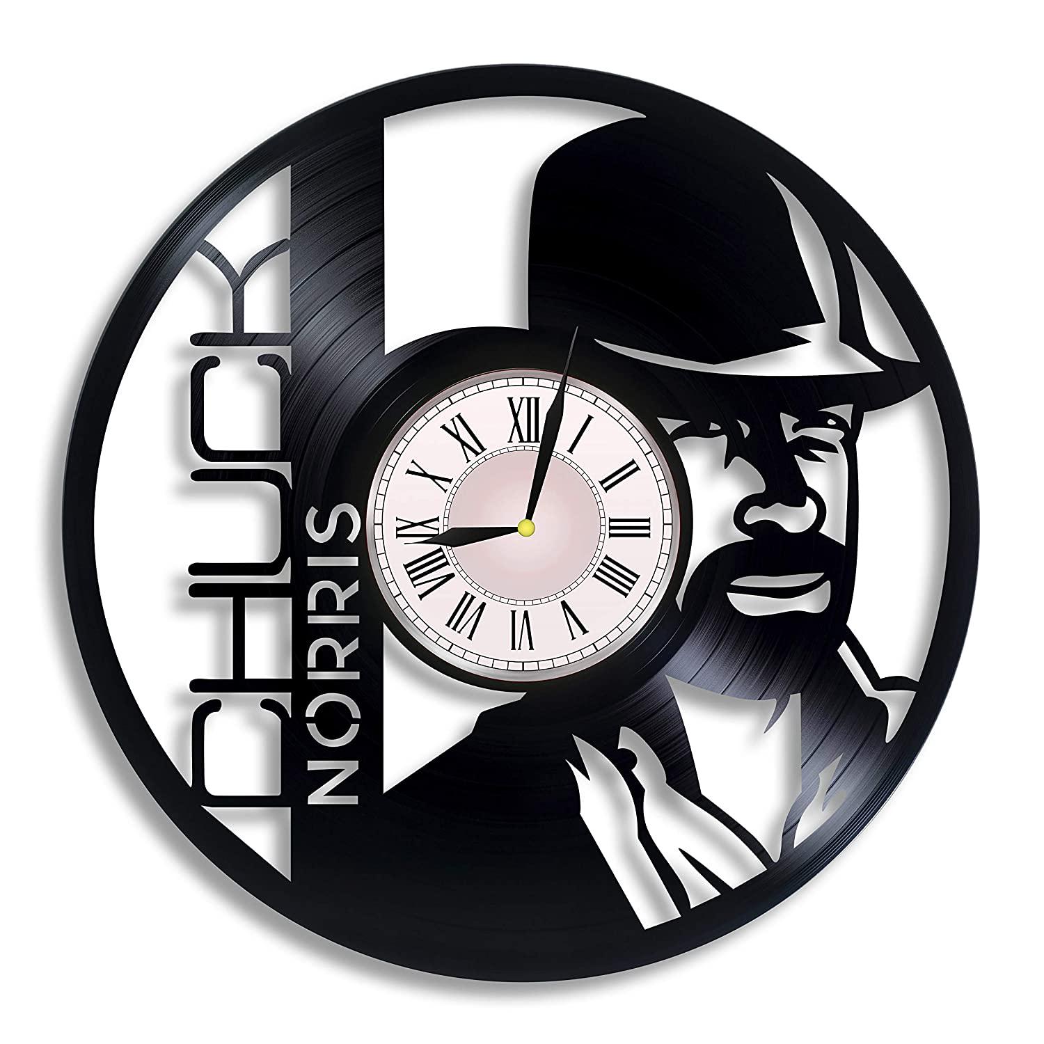 Часы настенные Чак Норрис 2408 из виниловой пластинки