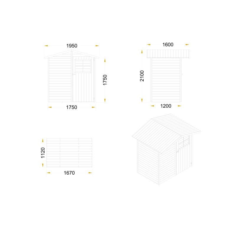 Сарай дерев'яний C120 175х120х210 см (29059396) - фото 5 Сарай дерев'яний C120 175х120х210 см (29059396) - фото 5