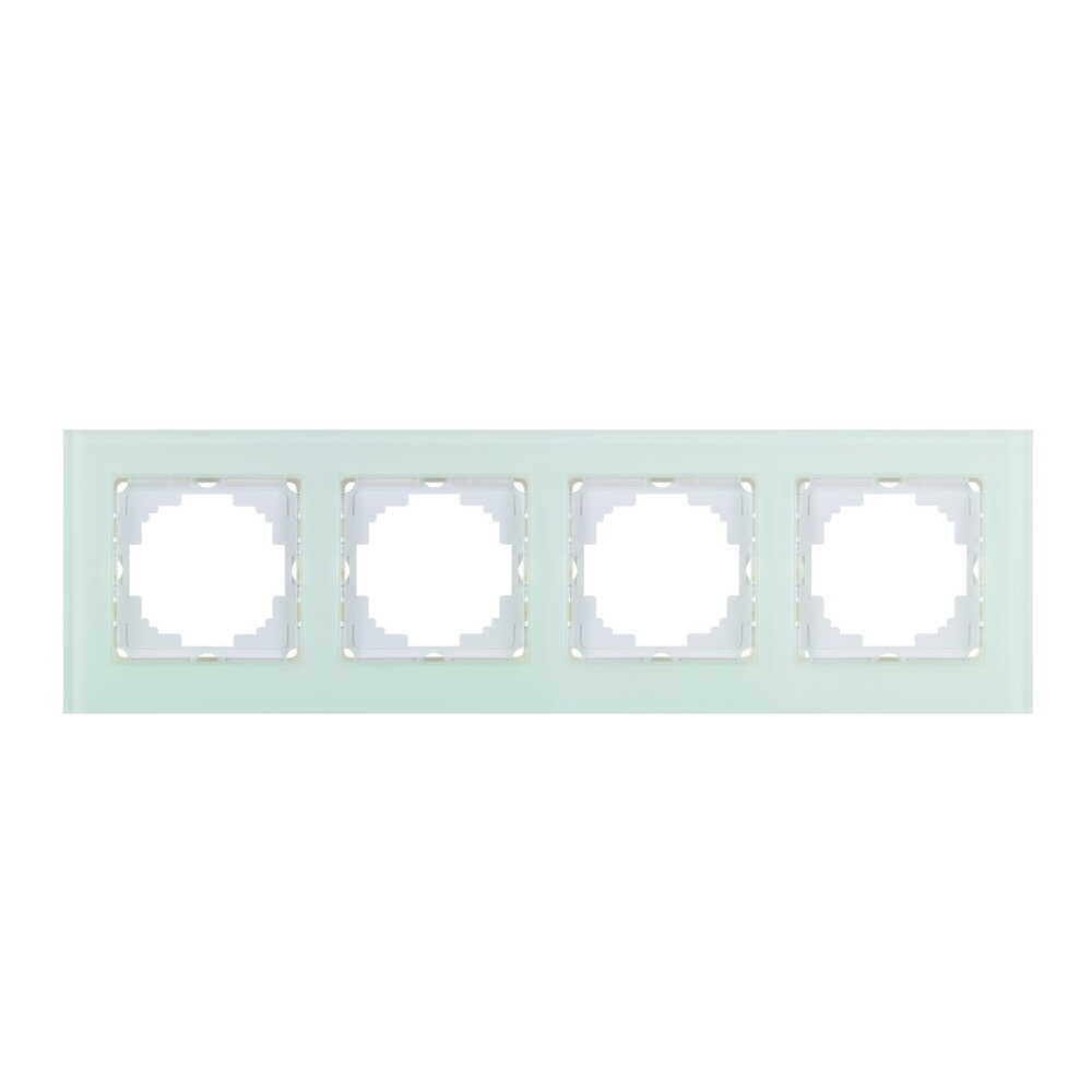 Рамка четырехместная Nilson Alegra Белое стекло (25WH0094) Рамка четырехместная Nilson Alegra Белое стекло (25WH0094)