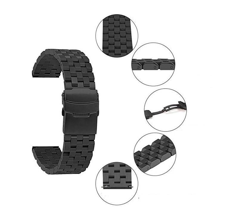 Ремешок стальной BeWatch 22мм Quadro Черный (1024401) - фото 3 Ремешок стальной BeWatch 22мм Quadro Черный (1024401) - фото 3