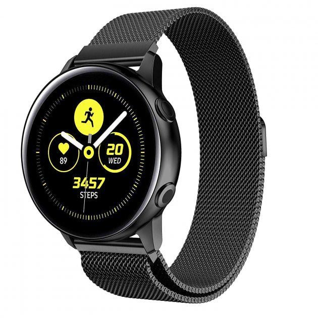 Металлический ремешок Watchbands Milanese Loop для Samsung Galaxy Watch Active Black (WB0012MILANSEBLACKA) - фото 2