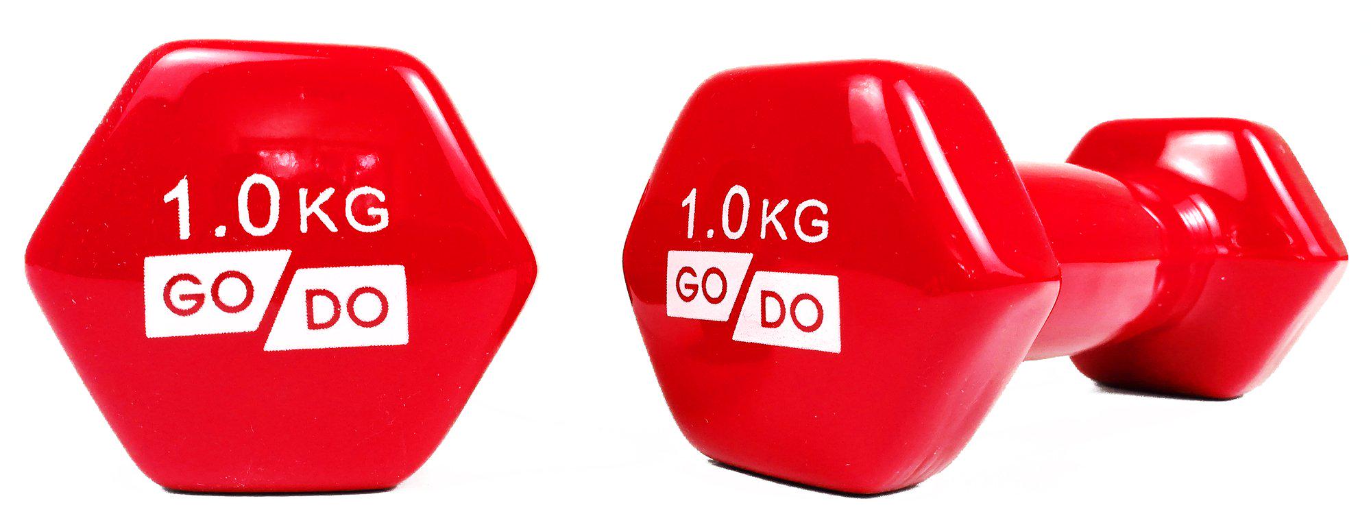 Гантели EasyFit GoDo с виниловым покрытием 1 кг Красный (EF-GD1R)