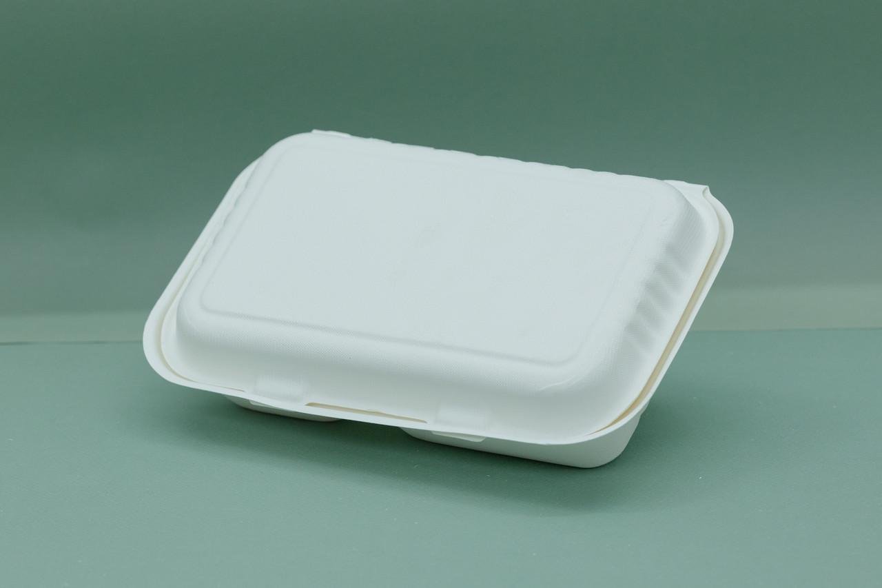 Одноразовый контейнер с 2 отделениями 25х16,5х6,1 см 125 шт.