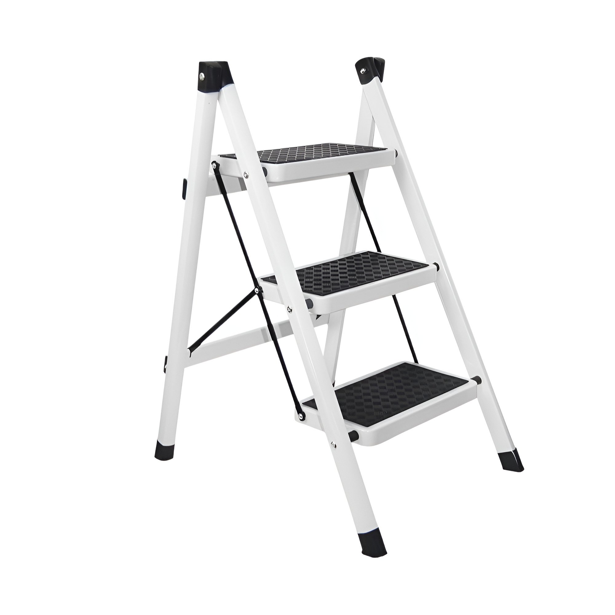 Лестница строительная Stenson R93514 3 яруса 41х80 см Белый/Черный (62a99ff0)