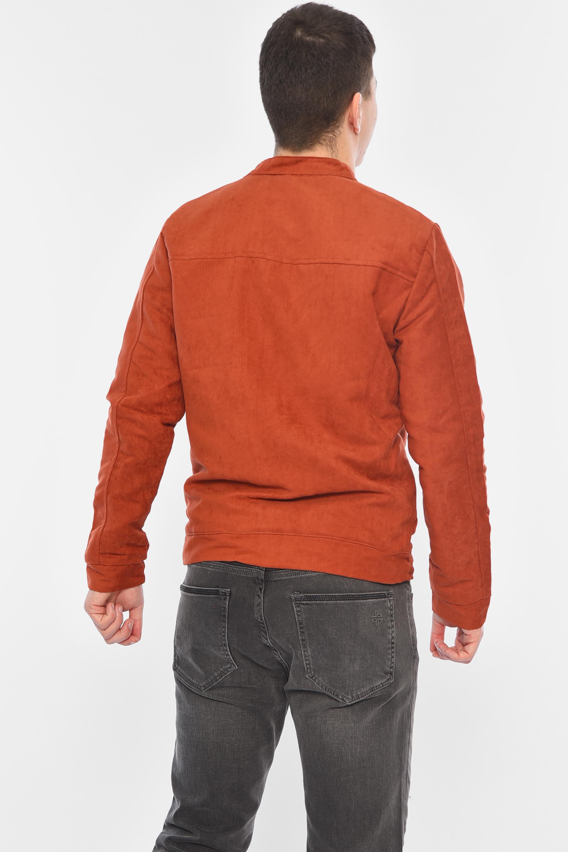 Бомбер чоловічий замшевий S-M Теракотовий (153600) - фото 3 Бомбер чоловічий замшевий S-M Теракотовий (153600) - фото 3