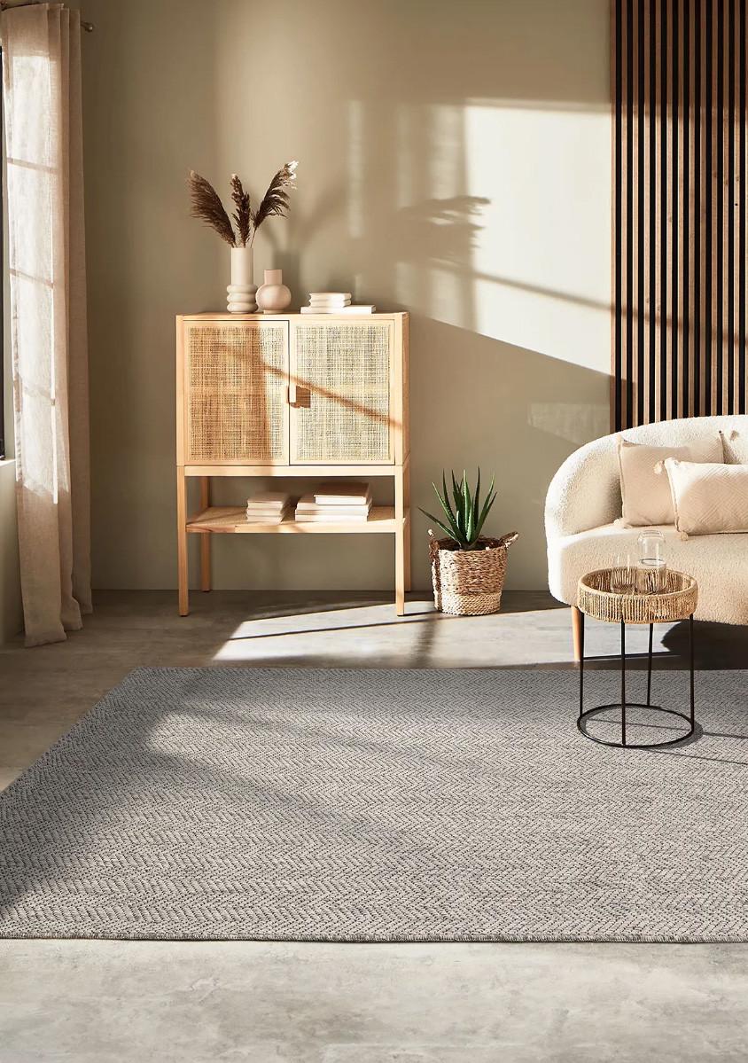 Ковер безворсовый Natura b3672e 100x300 см Grey (101751030)