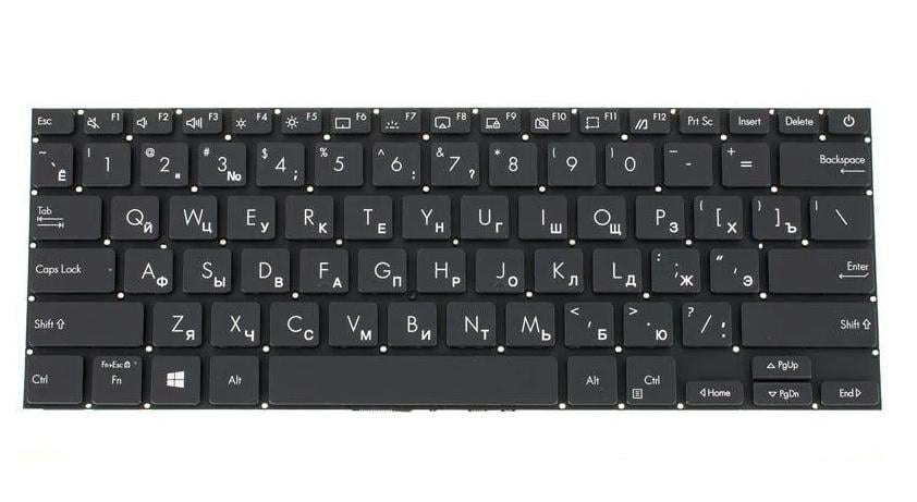 Клавиатура для ноутбука Asus X321 series rus без фрейма/подсветки клавиш Black (168724)