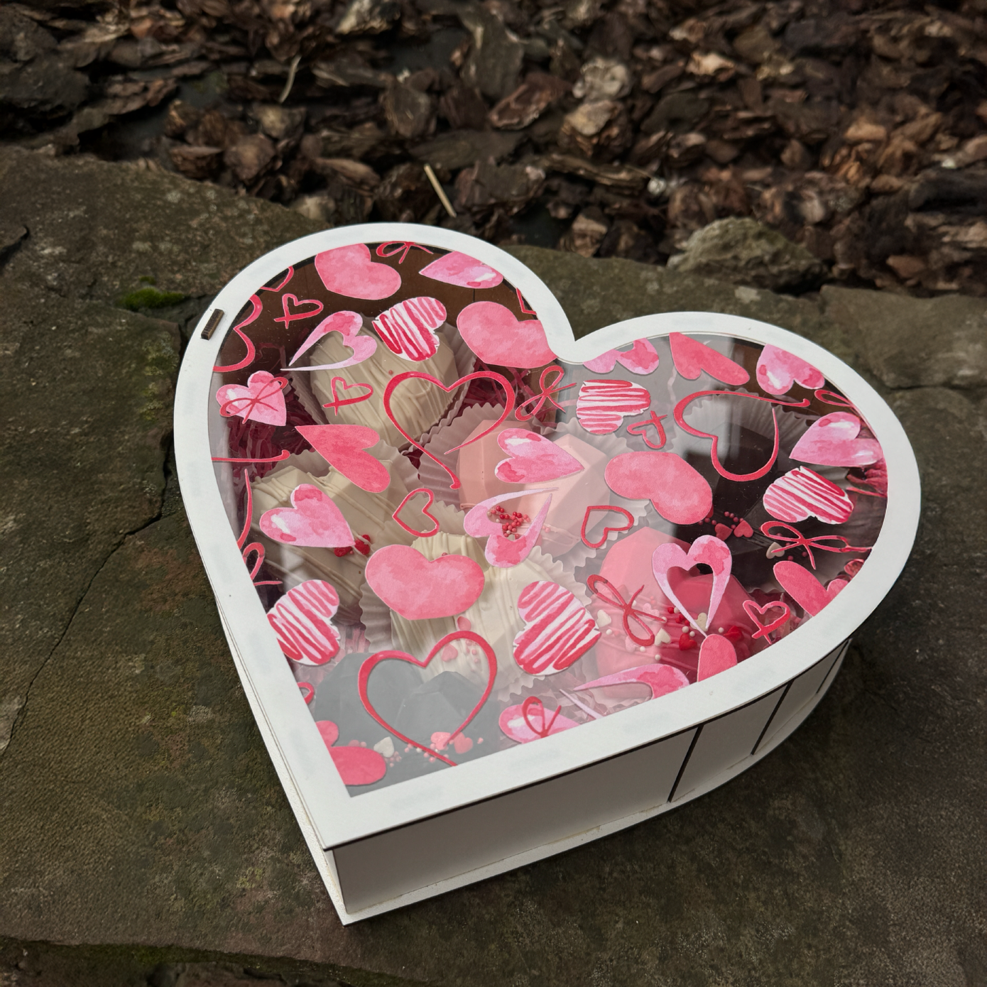 Подарочный набор 7 шт. какао бомбочек сердца с маршмеллоу шоколадный подарок Белое сердце (Е500236) - фото 4