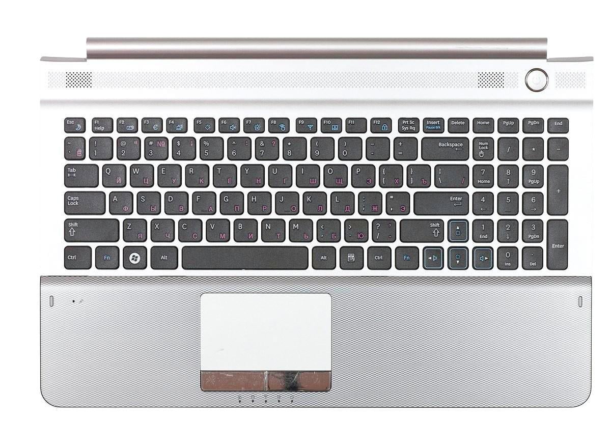 Клавиатура для ноутбука Samsung RC520 TopCase Black Silver