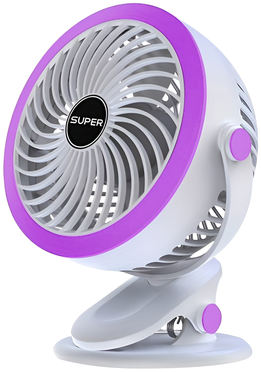 Вентилятор Andowl QF200Х1 с аккумулятором на прищепке Фиолетовый (6b42c798)