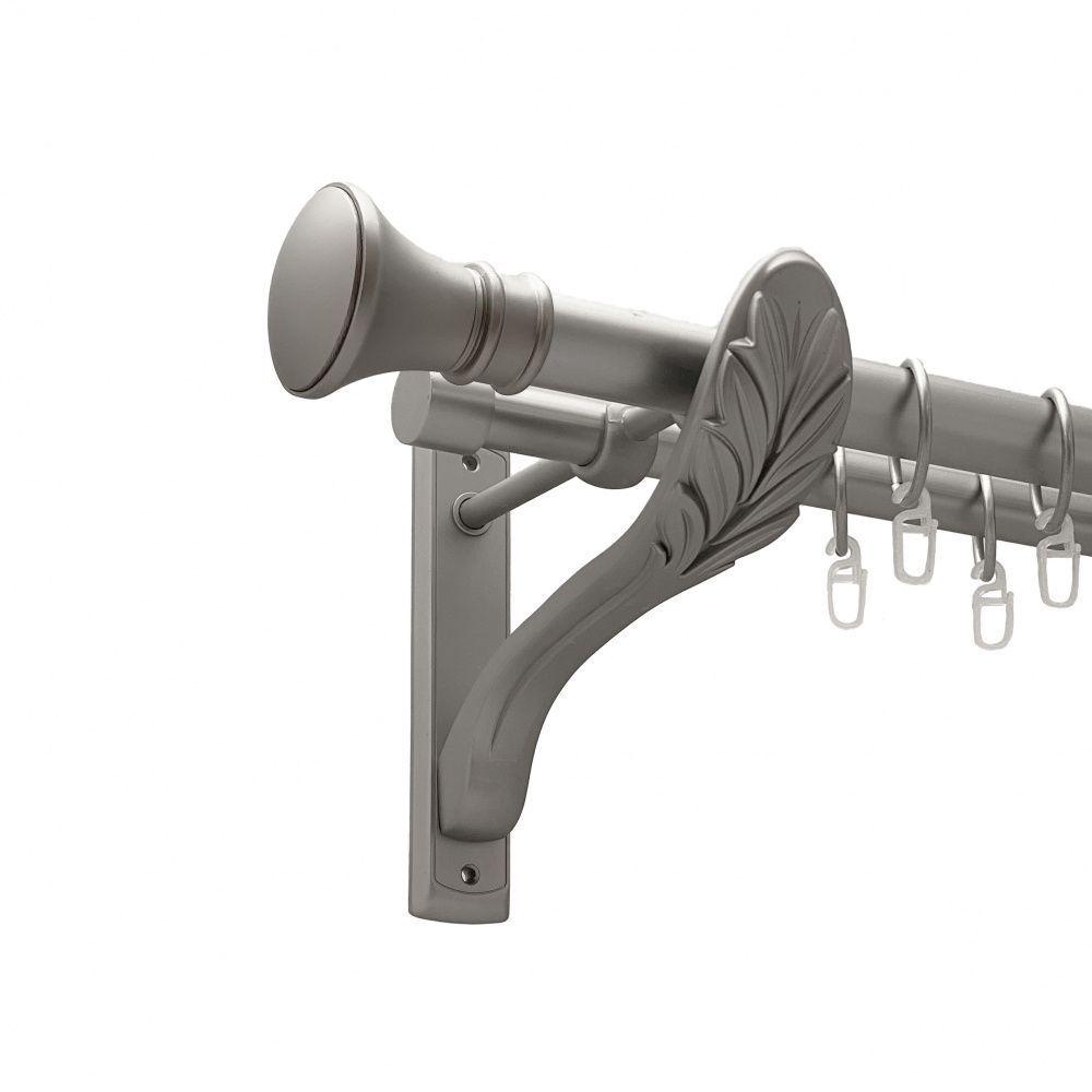 Карниз Orvit Люксор металевий дворядний ретро гладка труба кільце металеве 25/19 мм 160 см Сатин (00-00011303)