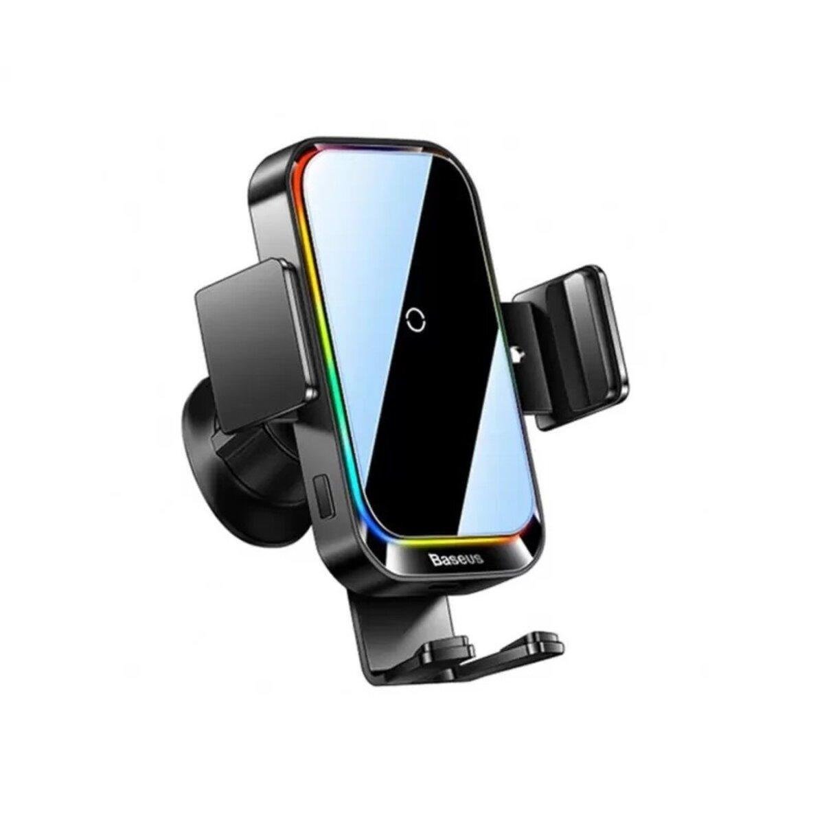 Автотримач із бездротовою зарядкою Baseus Halo Electric Wireless Charging Car Mount 15W Black (SUDD000001)