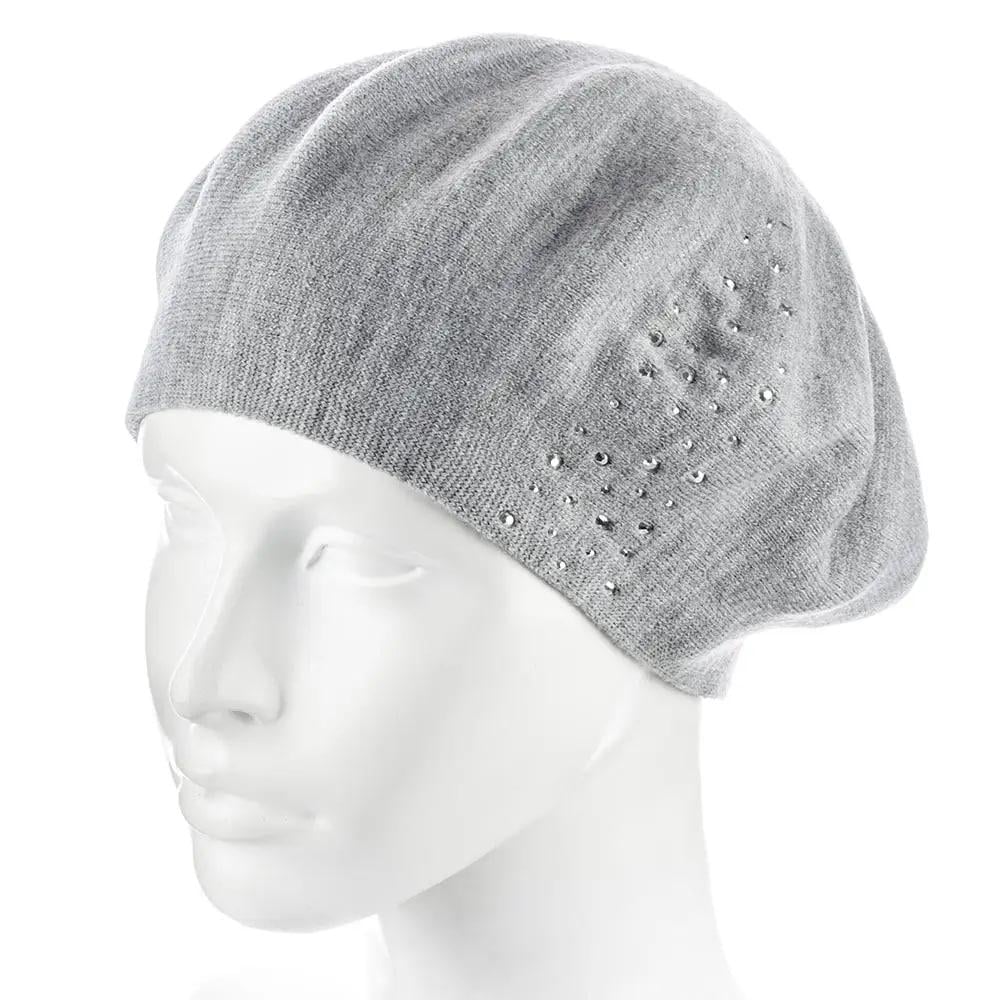 Берет женский Zolly ZH239 полушерстяной тонкой вязки двойной Светло-серый (130125)