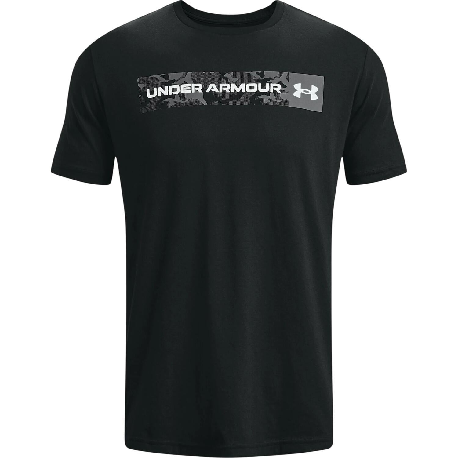 Футболка Under Armour CAMO CHEST STRIPE 1376830-002 M Черно-темно-серый (60101-48)