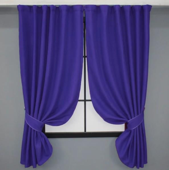 Комплект штор шерсть 1,4х1,6 м 2 шт. Синий (35-0143ш)