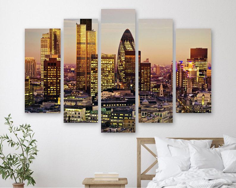 Модульная картина на холсте из пяти частей KIL Art Огни Лондона 112x68 см (M51_M_382)