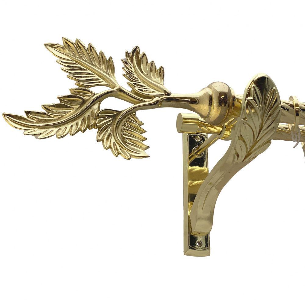 Карниз Orvit Папороть металевий дворядний ретро скручена труба кільце фасонне металеве 25/19 мм 240 см Золото (00-00010985)