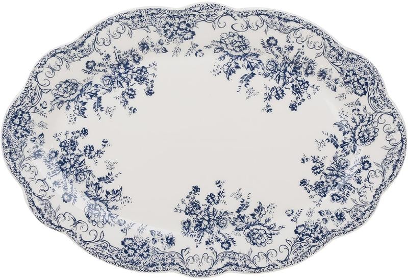 Блюдо овальное фарфоровое английская роза 31х21 см.