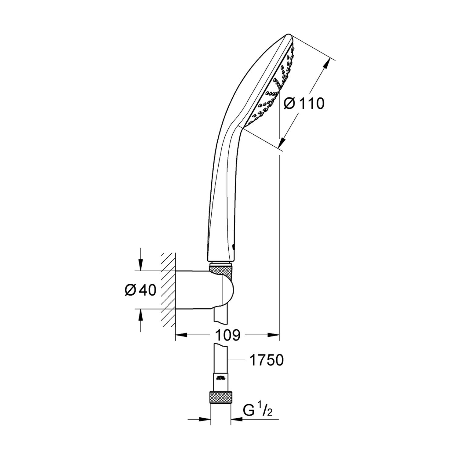 Душевой комплект Grohe QuickFix Vitalio Joy 27324000 CV031942 Хром (172178) - фото 2