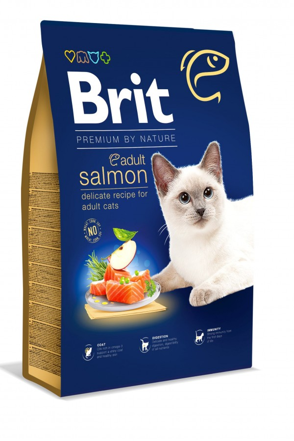 Корм сухий Brit Premium Cat by Nature Salmon для котів з лососем 8 кг (171868)