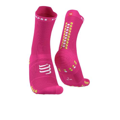 Носки спортивные компрессионные Pro Racing Socks V4.0 Run High Hot T2 р. 39-41 Pink/Summer Green (12333534)