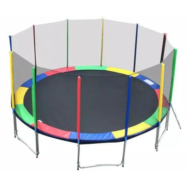 Батут детский Atleto с защитной сеткой 374 см Разноцветный (18-7-21000140)