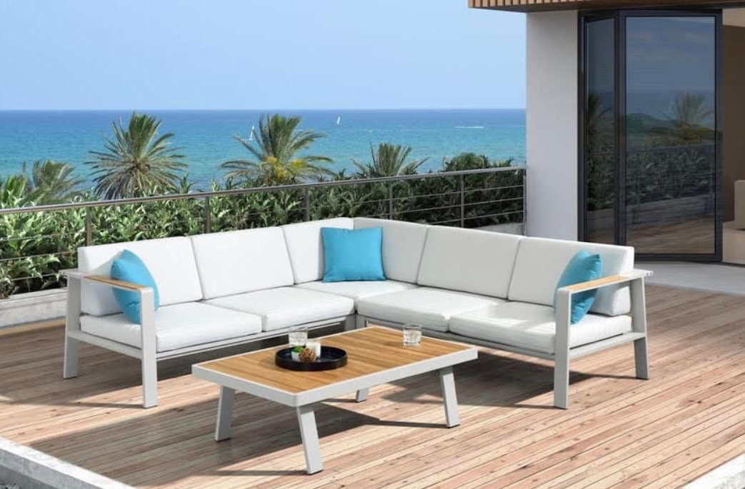 Комплект садовой мягкой мебели в стиле Loft с металлическим каркасом (KS-1237-YR)