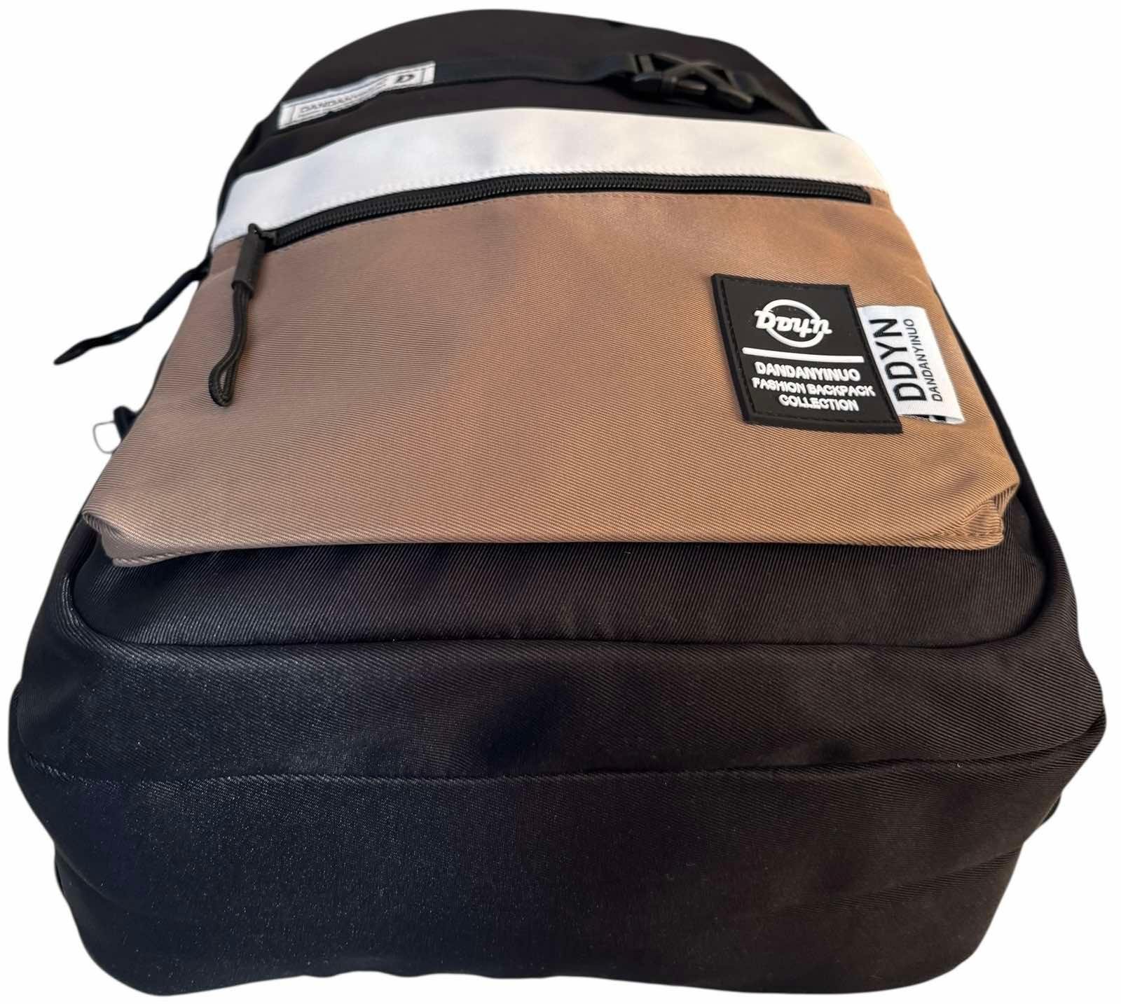 Рюкзак шкільний з трьома відділеннями Чорний з бежевим (6255) - фото 5 Рюкзак шкільний з трьома відділеннями Чорний з бежевим (6255) - фото 5