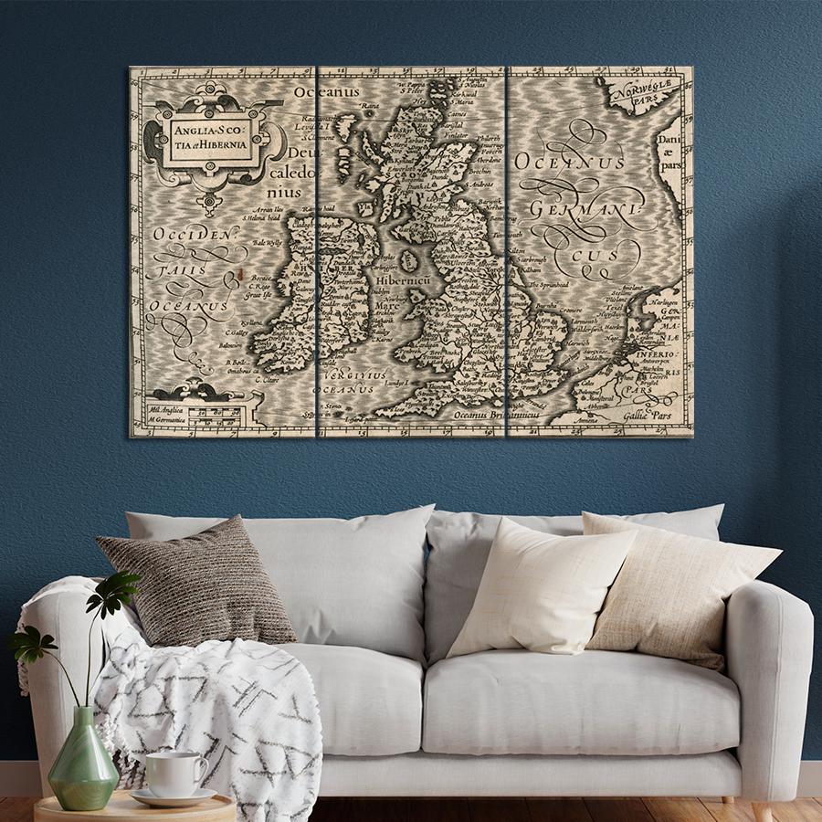 Картина карта Старая чёрно-белая карта Англии Шотландии и Ирландии 128x81 см (A1338-3) Картина карта Старая чёрно-белая карта Англии Шотландии и Ирландии 128x81 см (A1338-3)