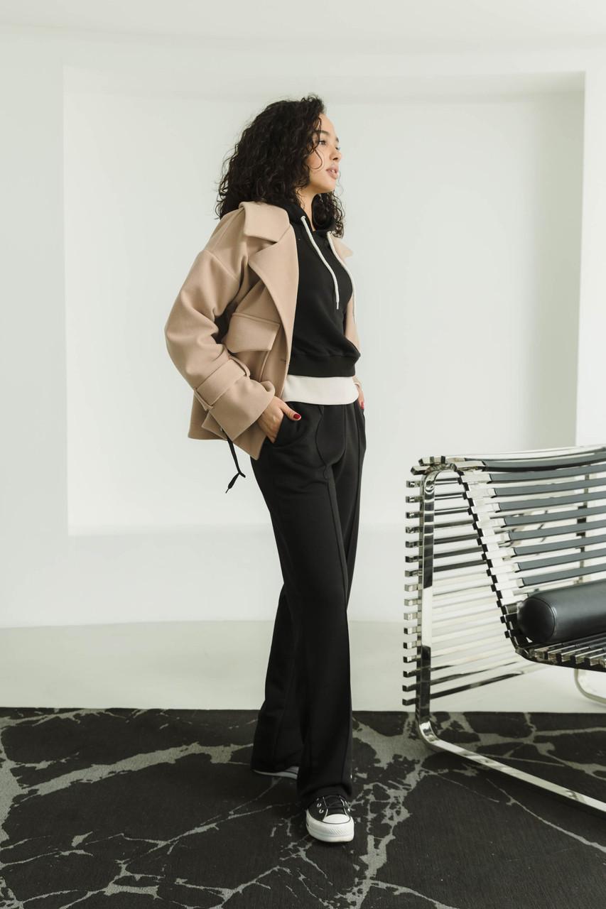 Пальто женское укороченное из кашемира S-M Бежевый (2078763423) - фото 8